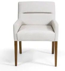 Kit 2 Poltronas Decorativas Base Madeira Angel C-107 Linho Cru - Domi
