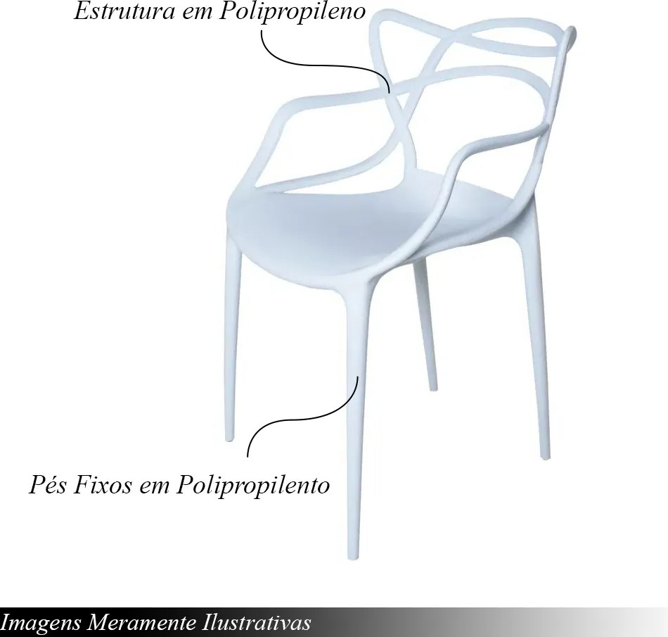 Cadeira Externa De PlásticoReciclável Decorativa Amsterdam Branco L15 - Gran Belo