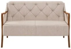 Poltrona Namoradeira 2 Lugares 135cm Capitonê Lapa Z32 Linho Cinza - M