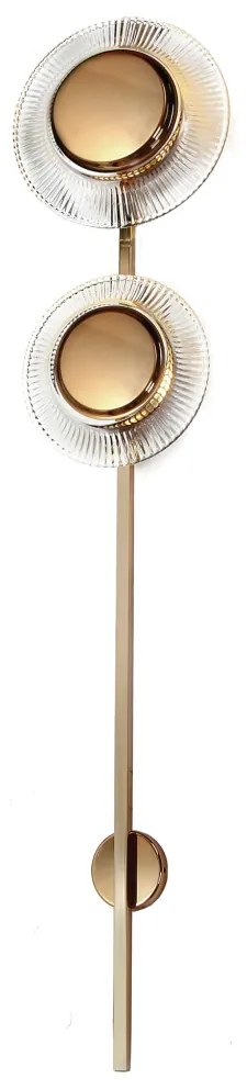 Arandela Sunflower Vertical Ø24X07X100Cm 02Xled 5,5W 2700K Metal Alumí... (DOURADO FOSCO, 110v)
