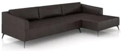 Sofá 5 Lugares 346cm Com Chaise Direito Eko Couro Bordô Z55 - Mpozenat