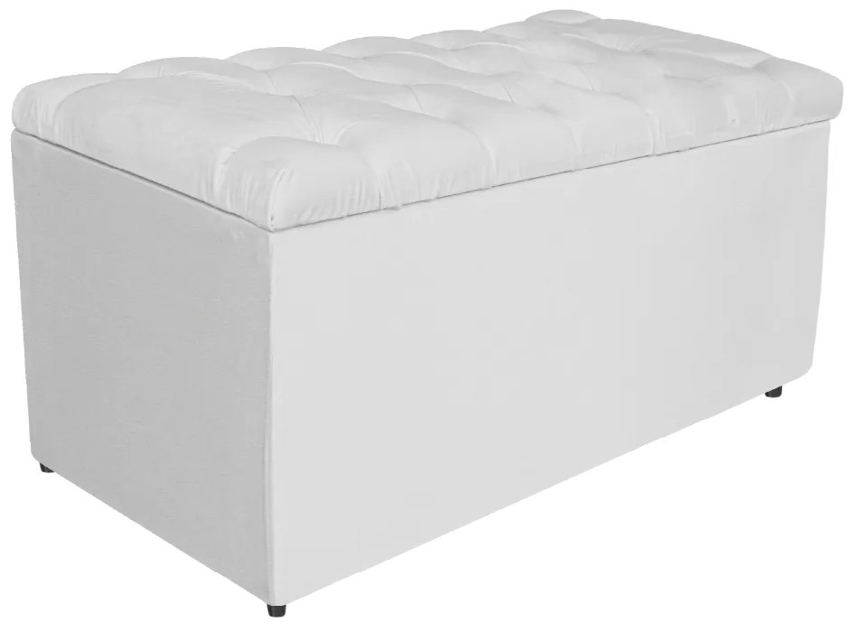 Kit Cabeceira e Calçadeira Liverpool 90 cm Solteiro Corano Branco - ADJ Decor