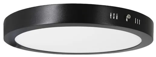 Plafon Led Sobrepor Redondo 24W Preto Yamamura - LED BRANCO FRIO (6000K)