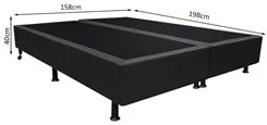 Base Box para Cama Casal Queen 158x198cm Bipartido Liz S05 Sintético P