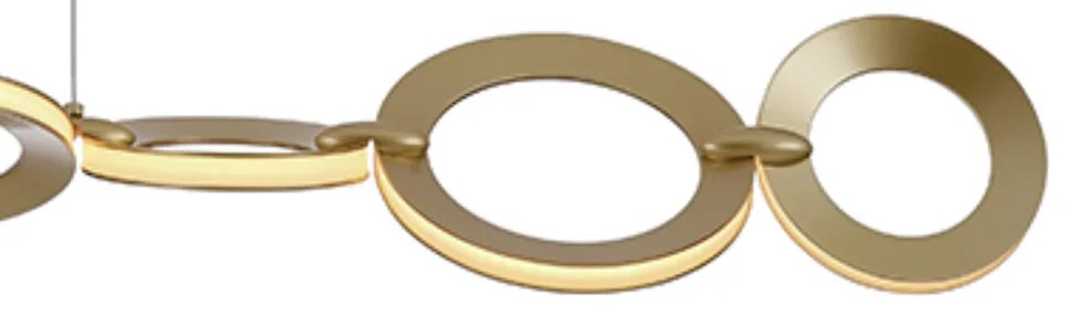 Pendente Ginga 17X105X17Cm French Gold Led 33W 3000K Bivolt | Bella Il...