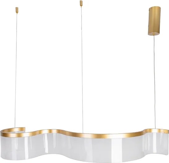 Pendente Led Metal Acrílico Dourado 28w 3000k Atenas