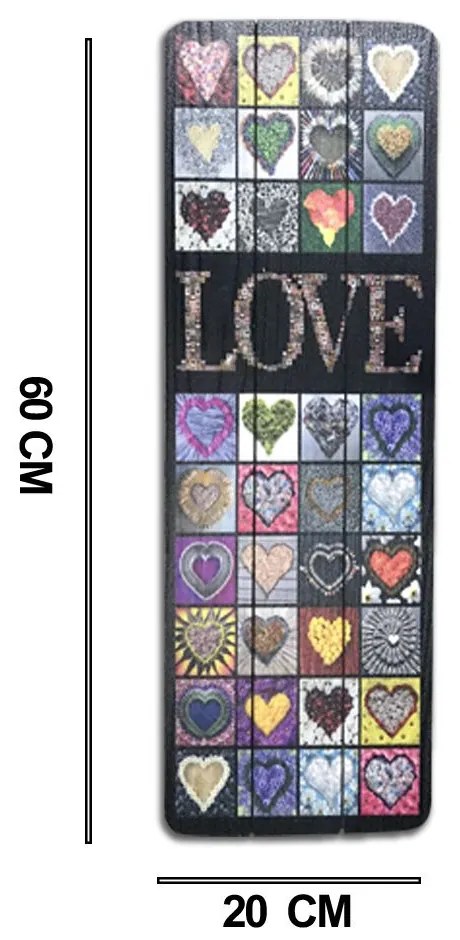 Quadro Decorativo em LOVE 20X60 cm - D'Rossi