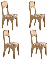 Mesa De Jantar Redonda Thalia Com 4 Cadeiras Jules D01 Freijó/Preto/Li