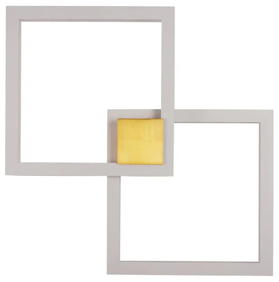 Plafon Mira 67X67Cm Led 65,6W Bivolt | Usina 19270/67 (ORN-M - Ouro Novo Metálico, 3000k)