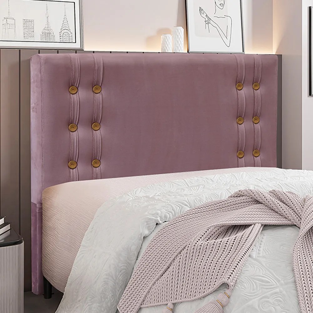 Cabeceira Decorativa Casal 1,40M Kors Veludo Uva G63 - Gran Belo