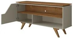 Rack Bancada para TV 50 Pol Pés Retrô Village B02 Off White/Naturalle