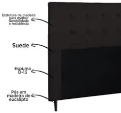 Cabeceira Cama Box Casal King 193cm Luna Suede Marrom Z51 - Mpozenato
