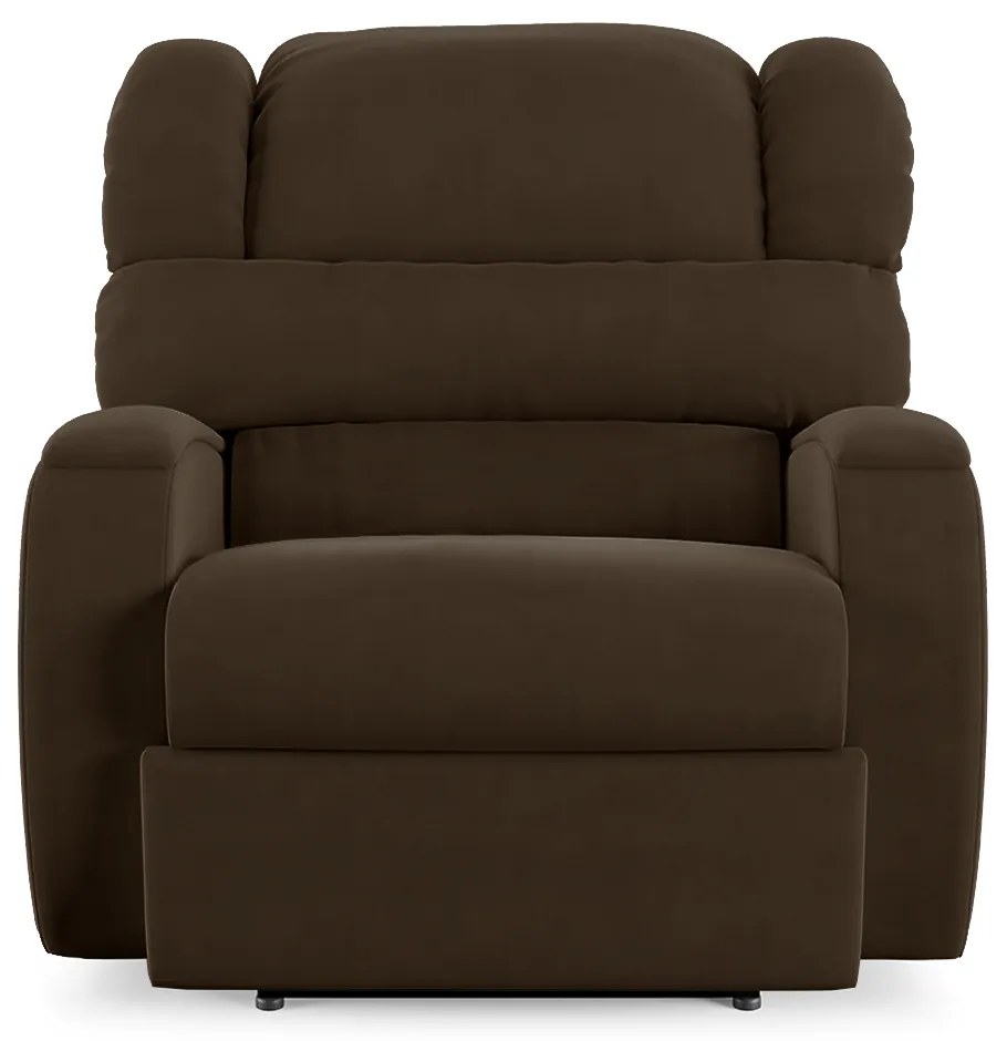 Poltrona do Papai Sala de Cinema Reclinável Kylie Power Elétrica Massagem USB Veludo Marrom G23