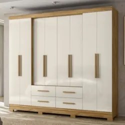 Guarda Roupa Casal 237cm 8 Portas Archi Freijó/Off Z17 - Mpozena