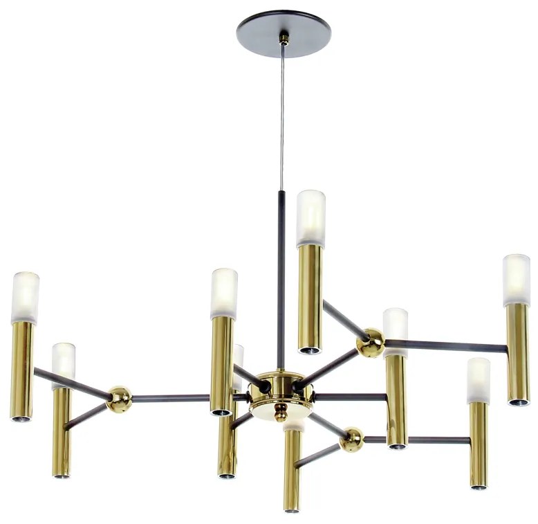 Pendente Flash Ø62X34Cm Tubo Ponteira Acrílico Metal Alumínio 9Xg9 - O... (LUNA / ROSE FOSCO)