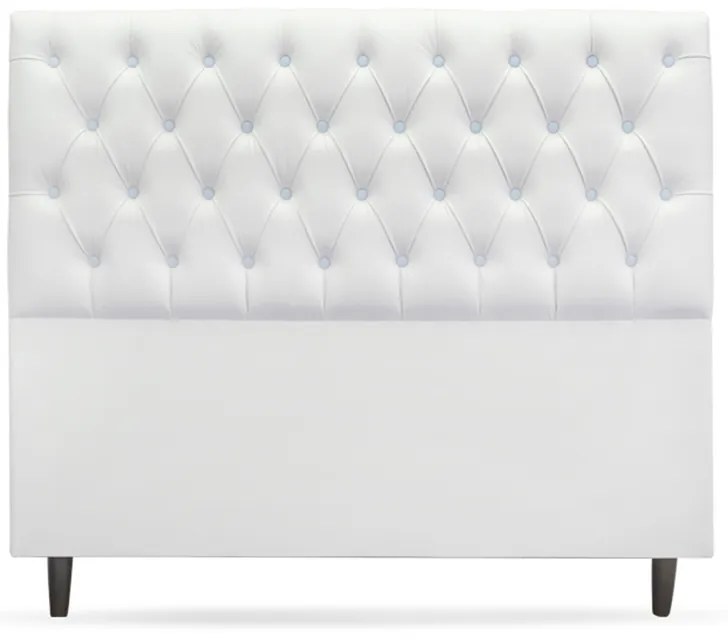 Cabeceira Cama Box Casal King 195cm Nicole Capitonê Corano Branco Botão Azul - Sheep Estofados - Branco