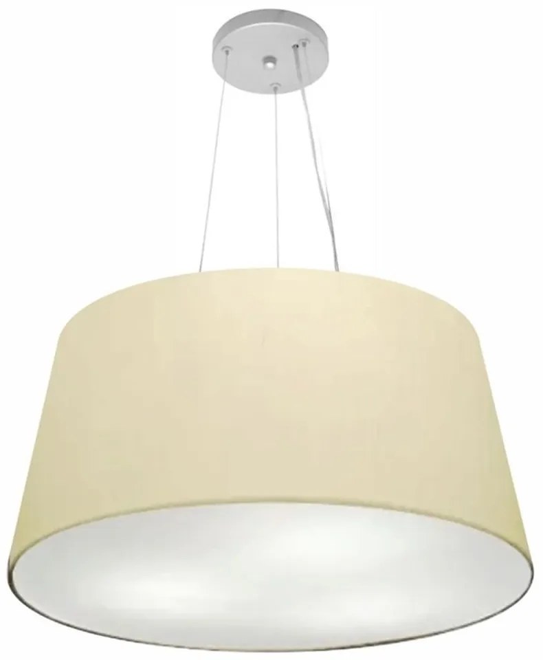Lustre Pendente Cone Md-4063 Cúpula em Tecido 30/60x50cm Algodão Crú - Bivolt