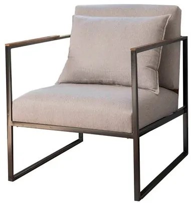Poltrona Mars Estofada Cinza Claro Base de Aço Carbono Preto - 69254 Sun House