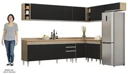 Armário de Cozinha Modulado de Canto 8 Peças CP26 Balcão com Tampo Cas
