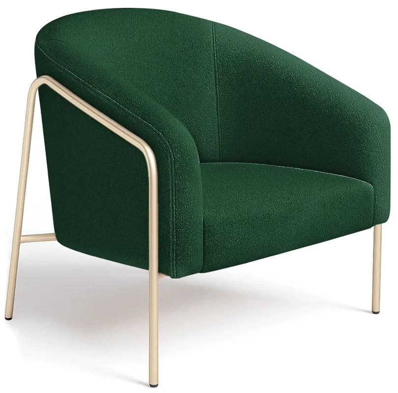 Poltrona Sala Industrial Alta Champanhe Stella Bouclê D03 - D'Rossi - Verde