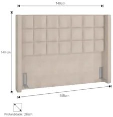 Cabeceira Cama Box Casal 140cm Pisa Z37 Linho Bege Cru - Mpozenato