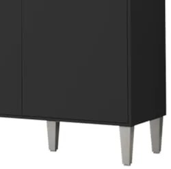 Armário de Cozinha Compacta 160cm 5 Portas Isabel Preto - AJL Móve