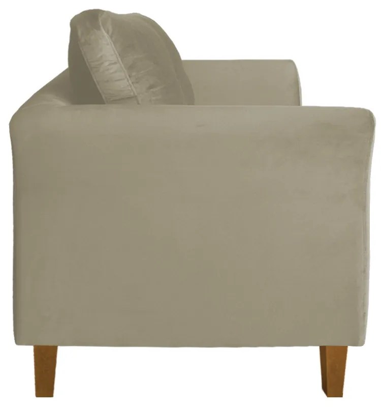 Kit Namoradeira + 2 Poltronas Ibis Sala Recepção Suede Nude
