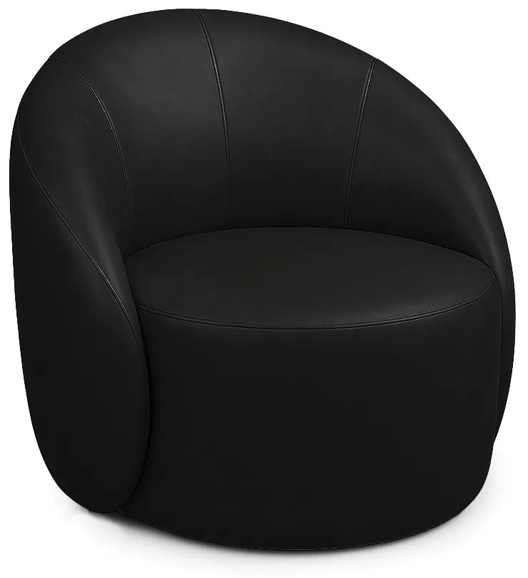 Poltrona Decorativa Orgânica Giratória Lua Sintético PU D03 - D'Rossi - Preto