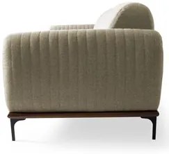 Sofá 230cm 3 Lugares Pés Preto Molino C-129 Linho Bege - Domi