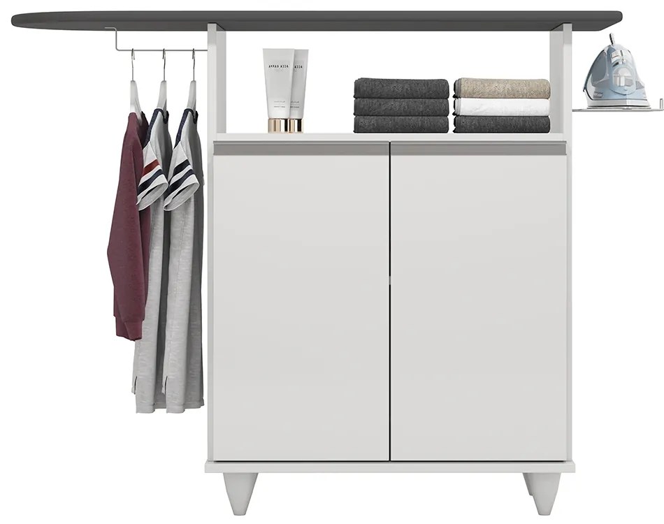 Tábua de Passar com Balcão 02 Portas Angel 119 cm - D'Rossi - Branco