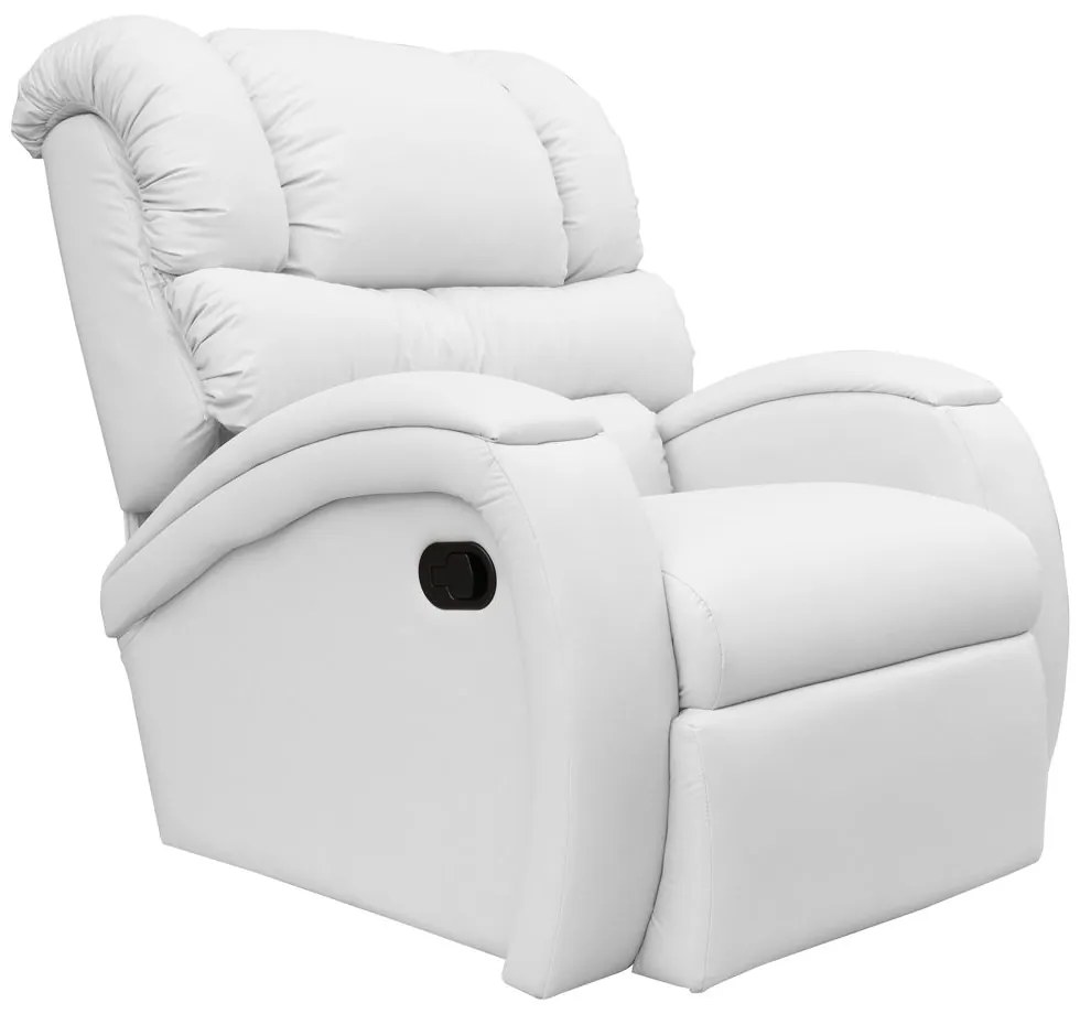 Poltrona do Papai Reclinável Giratória e Balanço Zero Wall com Gatilho Oasis PU Sintético Branco G23 - Gran Belo
