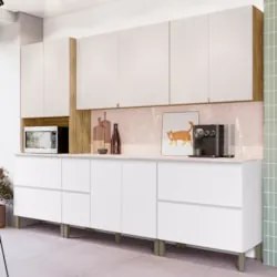 Armário de Cozinha CP03 Com Tampo 120cm Minsk Z06 Branco/Soft - Mpozen