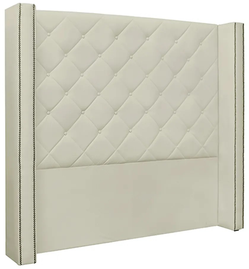 Cabeceira Decorativa Queen Size 1,84M Loewe PU Marfim G63 - Gran Belo