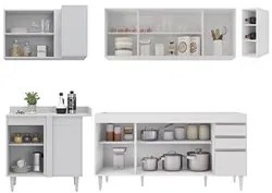 Armário de Cozinha Modulado de Canto Direito 5 Peças CP43 Balcão sem T