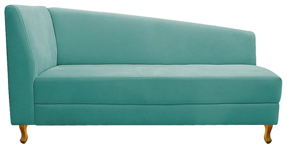 Recamier Valéria 140cm Lado Direito Suede Azul Tiffany- ADJ Decor