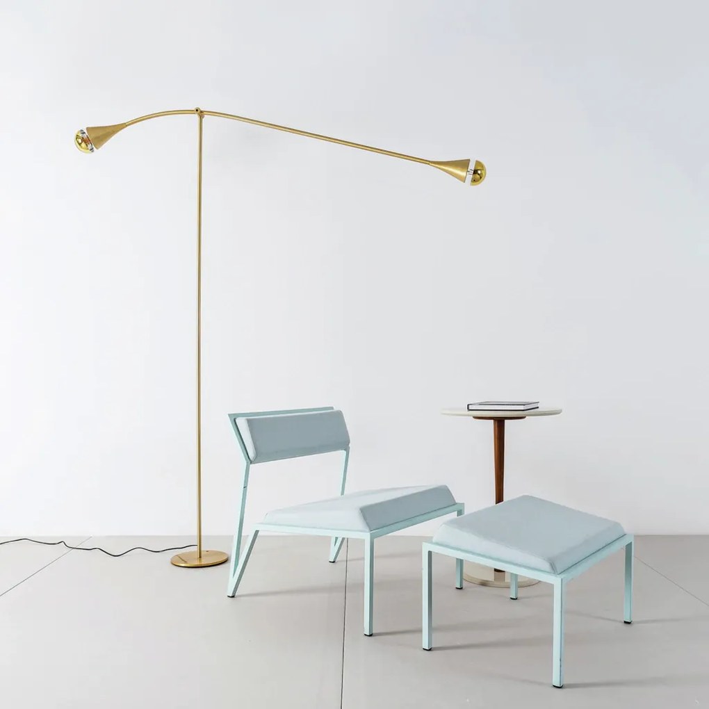 Luminária De Chão Jazz Articulável Base Piso 34X178X150Cm 2Xe27 - Usin... (PT - Preto Texturizado)