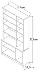 Estante Livreiro 3 Portas 5 Prateleiras com Nichos Legend F04 Branco -