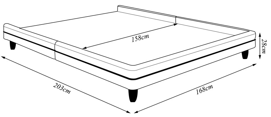 Cama Avulsa para Colchão Queen Torres Pés em Madeira PU Preto G91 - Gran Belo