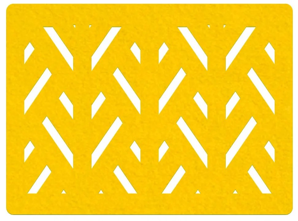 Kit 02 Jogo Americano de Feltro Formas Amarelo 29x39 cm  - D'Rossi