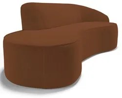 Sofá Living  3 Lugares 260cm Braço Direito Mozart D06 Veludo Telha - M
