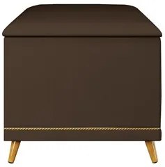 Calçadeira Baú Solteiro 90cm com Tachas Imperial J02 Veludo Chocolate