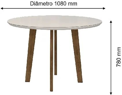 Mesa de Jantar Turmalina 4 Lugares Pés Oblongo White - RV Móveis