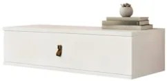Penteadeira Suspensa 90cm 1 Gaveta Quarto Lila Branco Z49 - Mpozenat