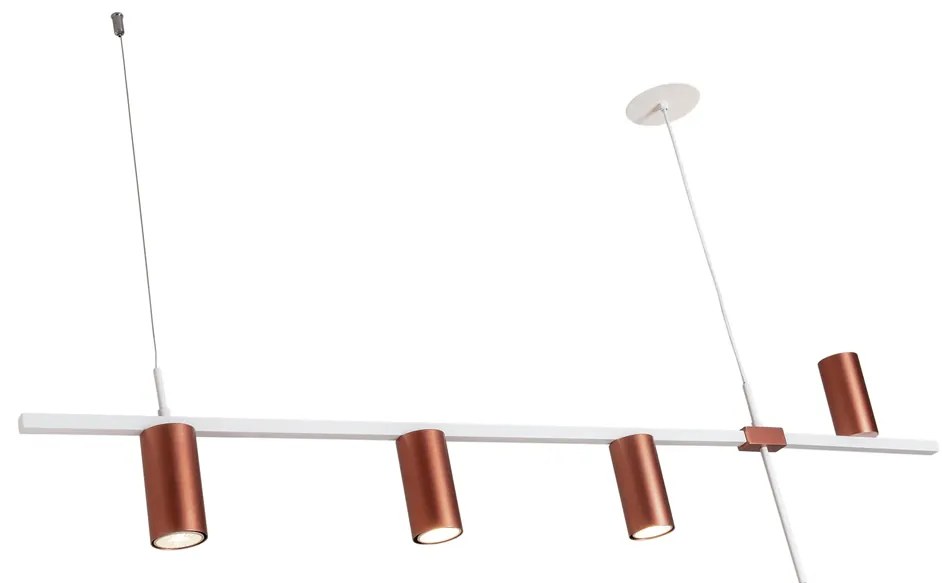 Pendente Sonda 5,7X28X130Cm Focos Assimetricos 4Xmr16 - Usina 16980/4 (BT - Branco Texturizado)