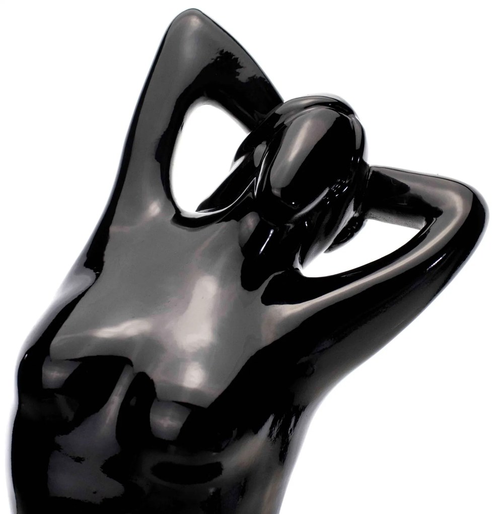 Escultura Decorativa Eva Em Cerâmica Preto 39x21x25 Cm - D'Rossi