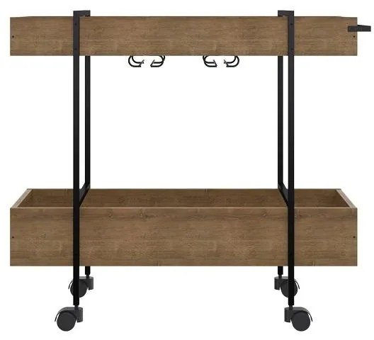 Carrinho Bar Industrial Adega Steel Quadra Vermont/Preto