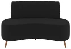 Sofá 2 Lugares para Sala Living 135cm Pés Palito Tamar Z08 Veludo Pret