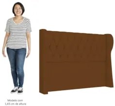 Cabeceira Casal King Cama Box 195cm Malva Z04 Veludo Terracota - Mpoze