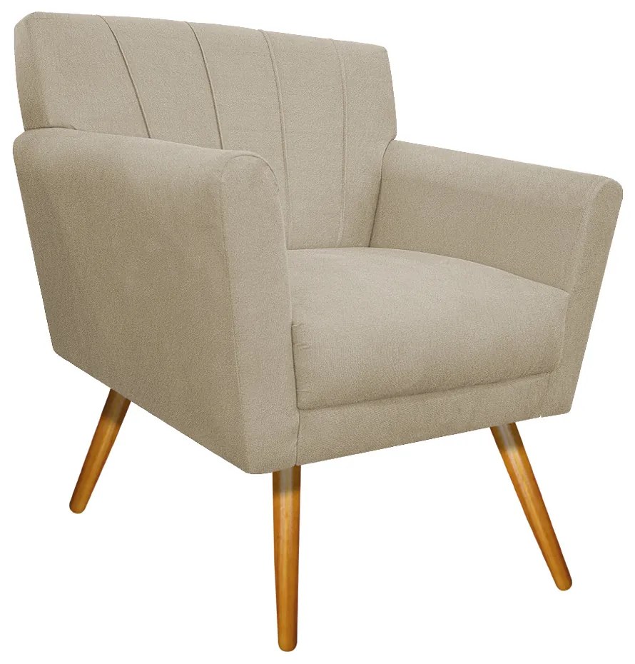 kit 02 Poltronas Laura Palito Mel Suede Bege - ADJ Decor