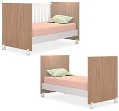 Berço que Vira Mini Cama Certificado pelo Inmetro Doce Sonho com Rodiz